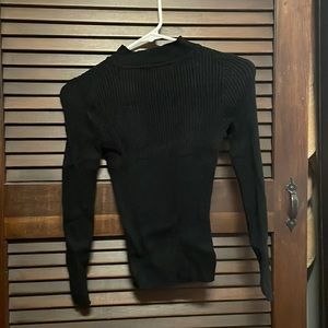 Black Ribbed Turtleneck